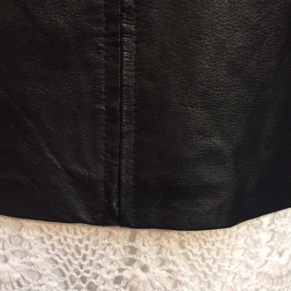 Vintage 1990's Genuine Black Leather zipper Jacket coat Oscar Piel Size L - Picture 6 of 14